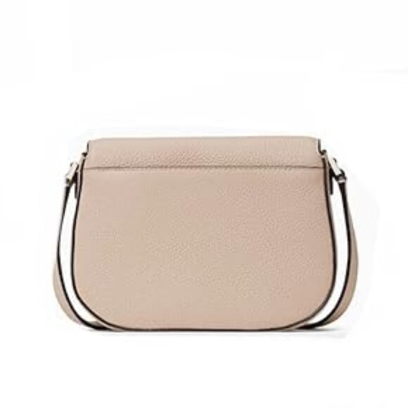 Kate Spade Leila Mini Flap Pebble Leather Crossbody Purse Retail $239 Warm Beige - Picture 3 of 5